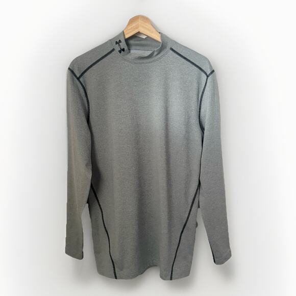 Under Armour Compression Shirt Gray ColdGear Long Sleeve Hunting Sports Gym XL - Picture 1 of 5